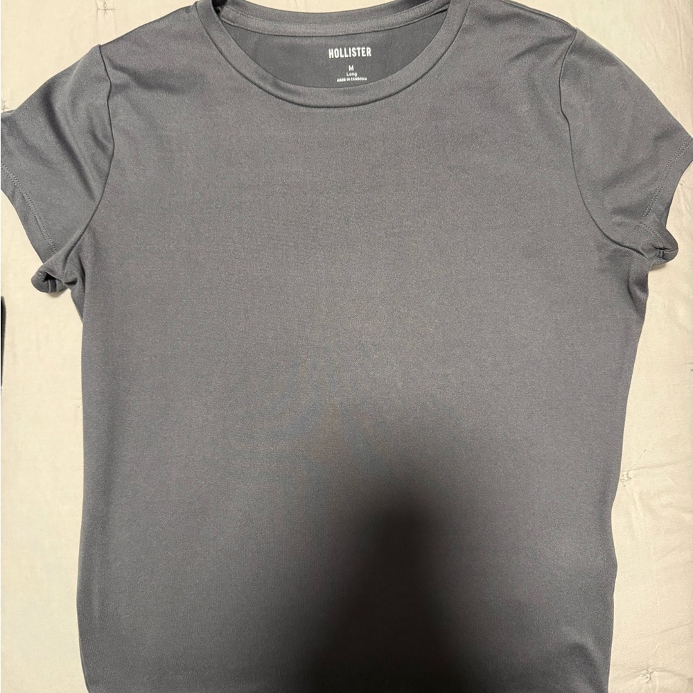 Hollister Women's Short Sleeve Crewneck Tee - Charcoal
